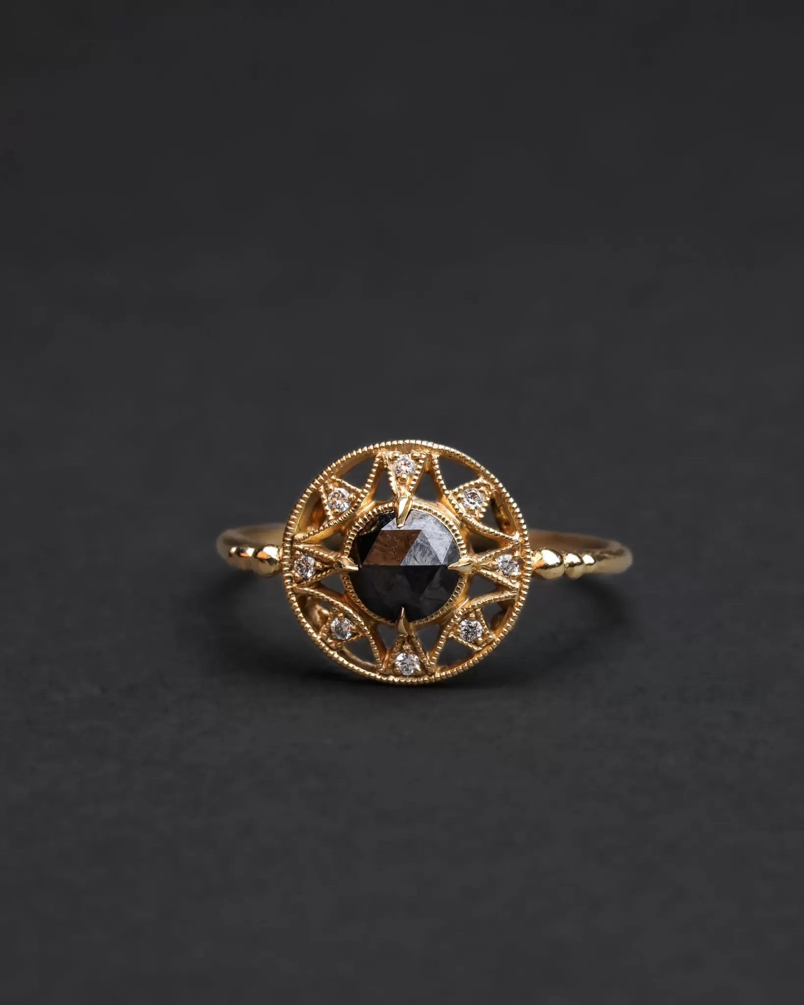 Fashion DMD Metal Black Diamond Zenith Ring
