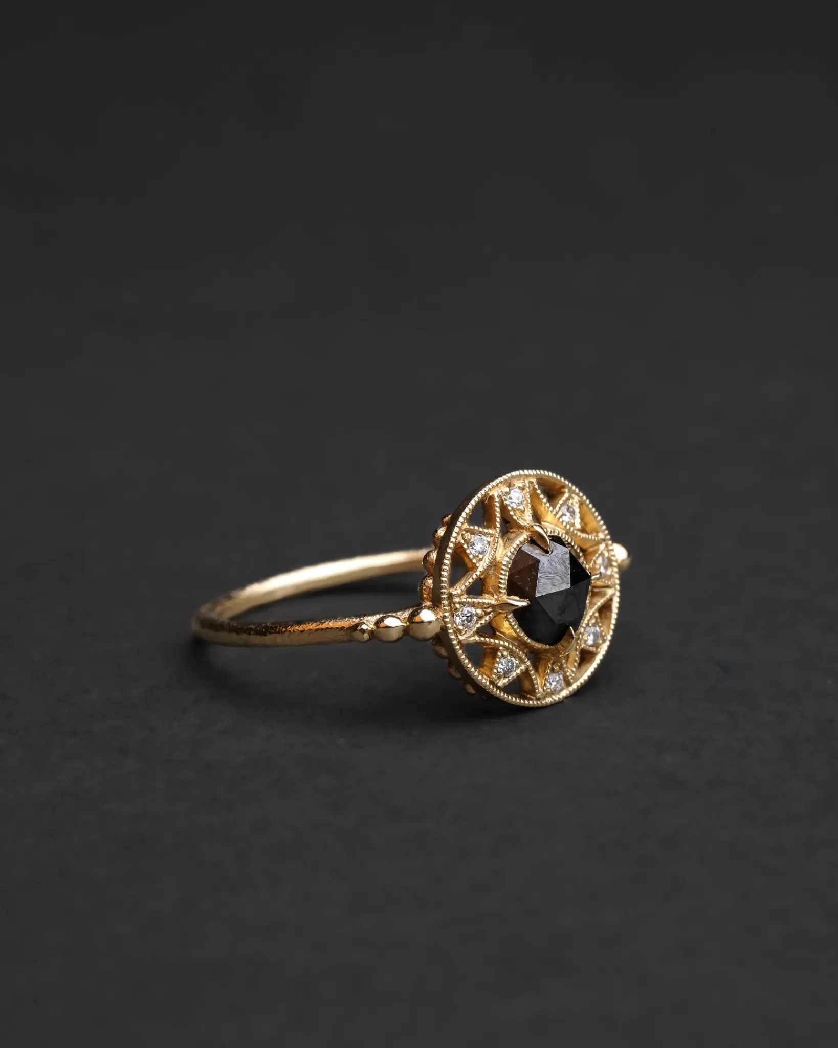 Fashion DMD Metal Black Diamond Zenith Ring
